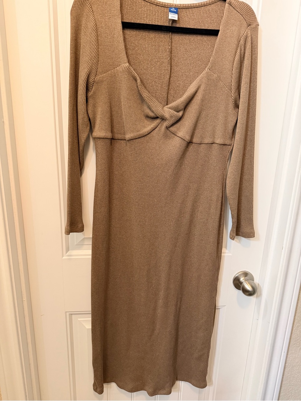 Old Navy Tan Twist-Front Knit Maxi Dress